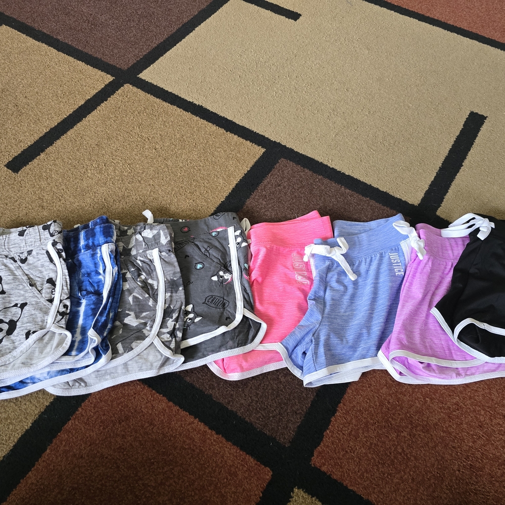 Justice Kids Shorts Set - Black, Blue, Gray, Pink, Purple